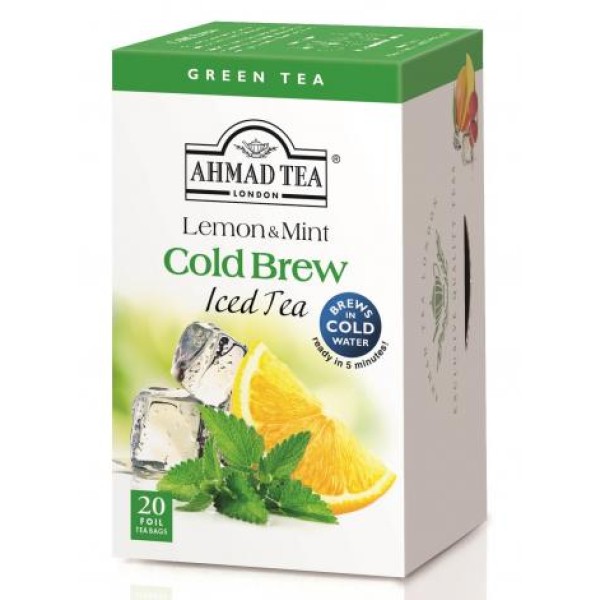 AHMAD ICE TEA  Πράσινο Τσάι με Λεμόνι & Μέντα – 20 φακελάκια αλουμινίου ΡΟΦΗΜΑΤΑ & ΧΥΜΟΙ